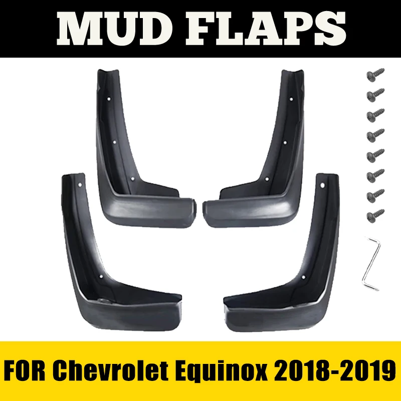 Mudguards For Chevrolet Holden Equinox 2018 2019 3rd Gen 4pcs Fender Mudflap Mud Guard Splash Flaps Car Accessories Auto ABS