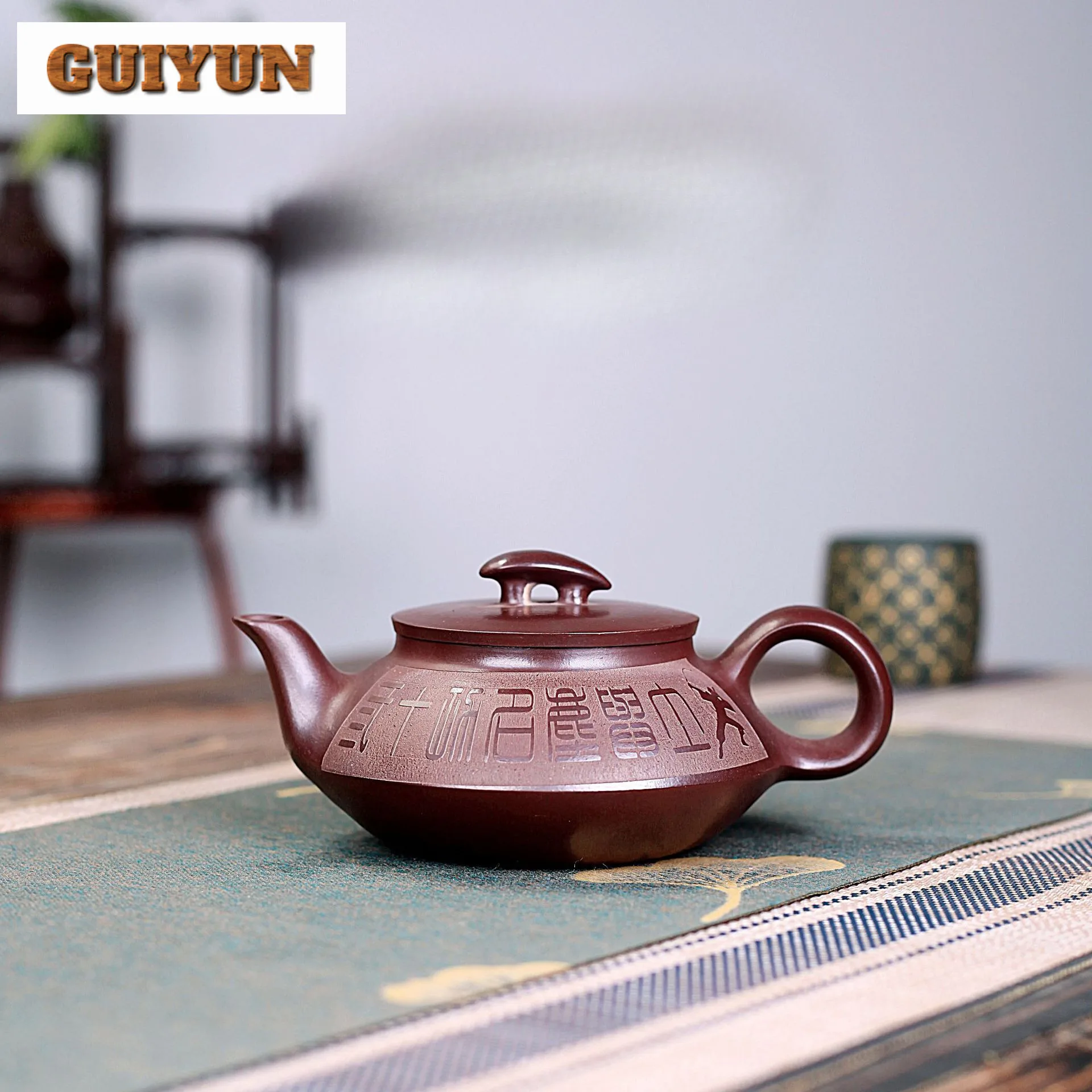 

270ml Yixing Purple Clay Teapots Famous Master Handmade Plain Sailing Pot Raw Ore Antique Red Mud Kettle Zisha Tea Set For Tea
