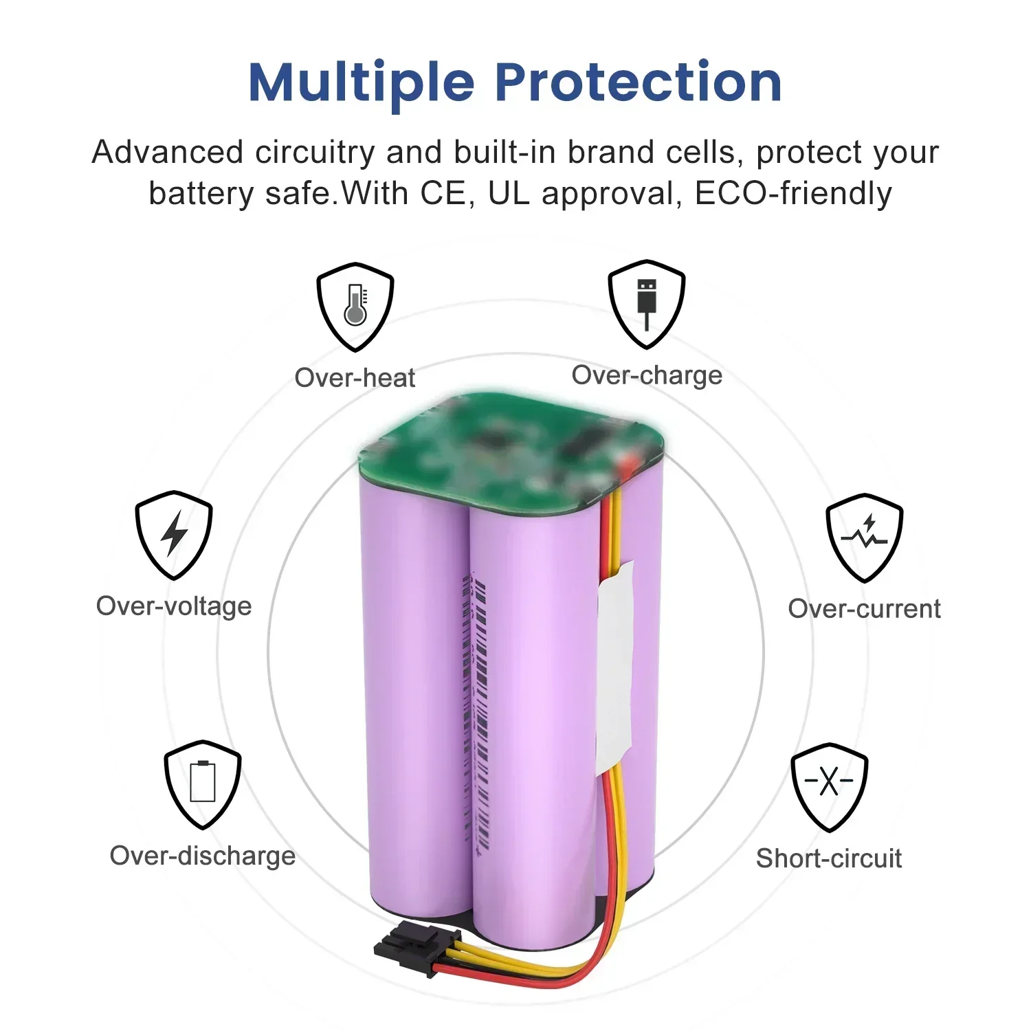 100% New 14.4v 12800mAh Lithium-ion Battery for Cecotec Conga 1290 1390 1490 1590 Replacement Robot Vacuum Cleaner Battery