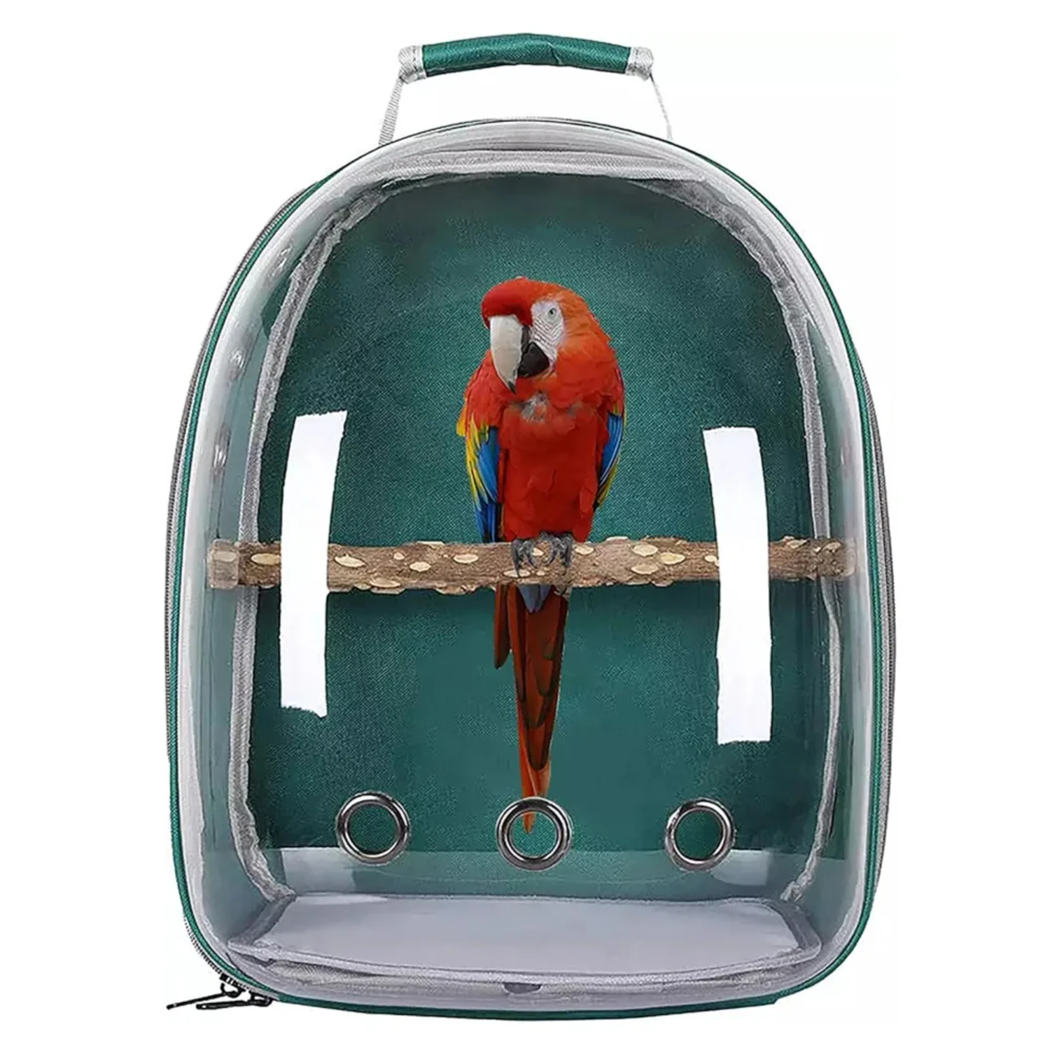 

Parrot Carrier Portable Bird Cage with Prech and Feeder Acrylic 180° Sightseeing Pet Backpack Bag for Parakeet Birds Travel