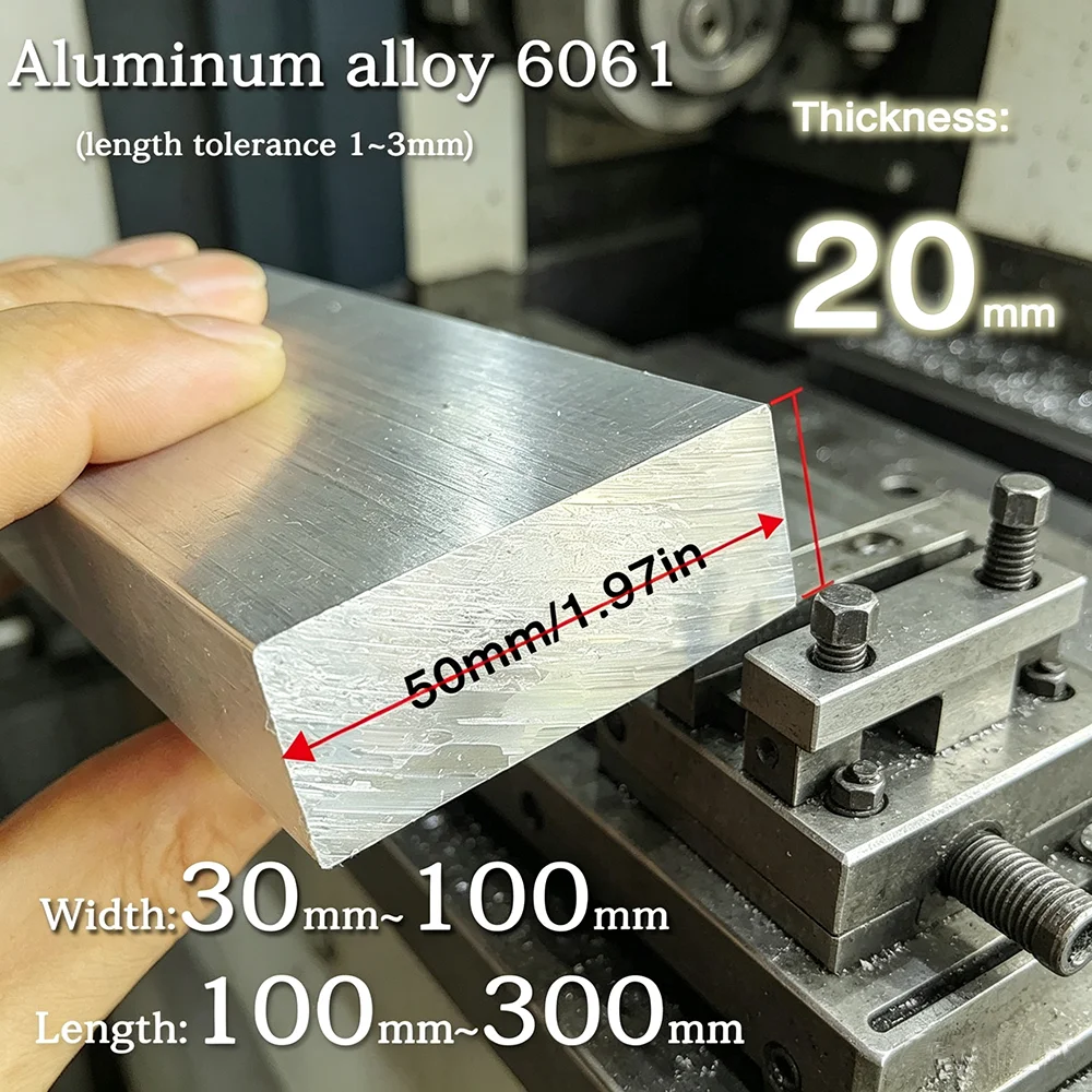 

6061High quality aluminum alloy sheet, thickness: 20mm, width: 30-100mm, length: 100-300mm, widely used for your selection