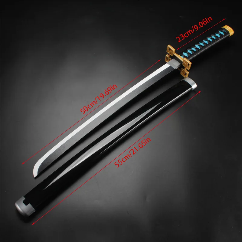Demon Sword Katana Anime reproductie patroon cosplay rekwisieten met witte riem en zwaardhouder Muichirou karakters rollenspel
