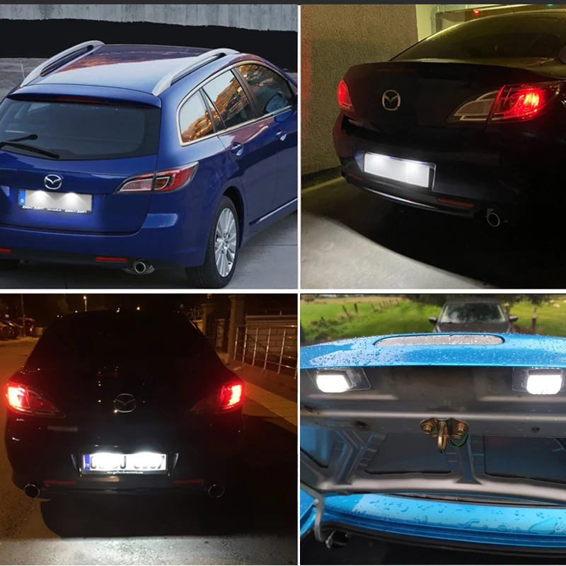 2x For Mazda 323 Miata Protege MX-5 MPV Tribute LED Number License Plate Lights Lmaps For Ford Escape Maverick Laser Car-Styling