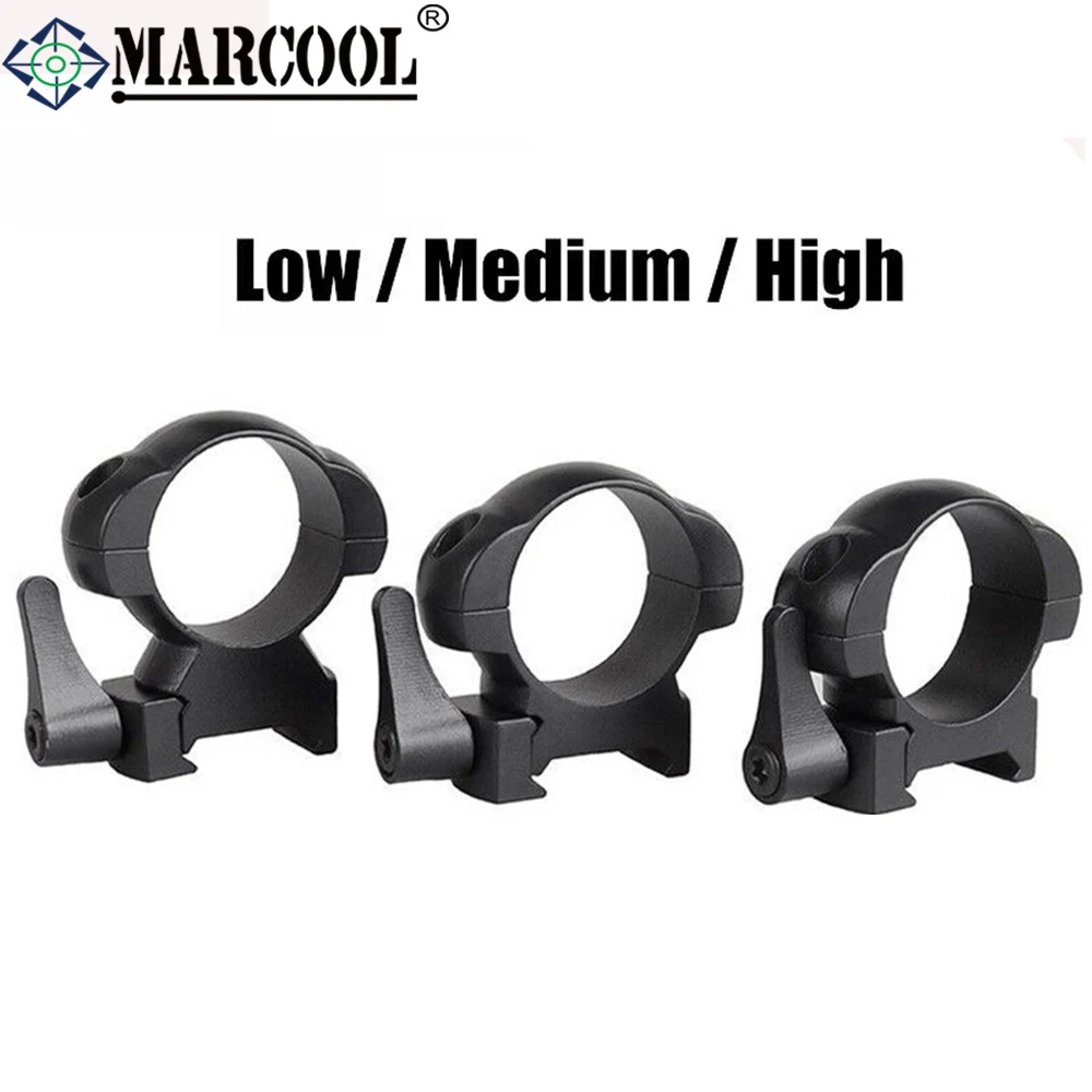 MARCOOL 2PCS Steel 30MM Low/Middle/High Outdoor Hunting Optical Rifle Scope Mount Picatinny Weaver Riflescopes Ring Mounts