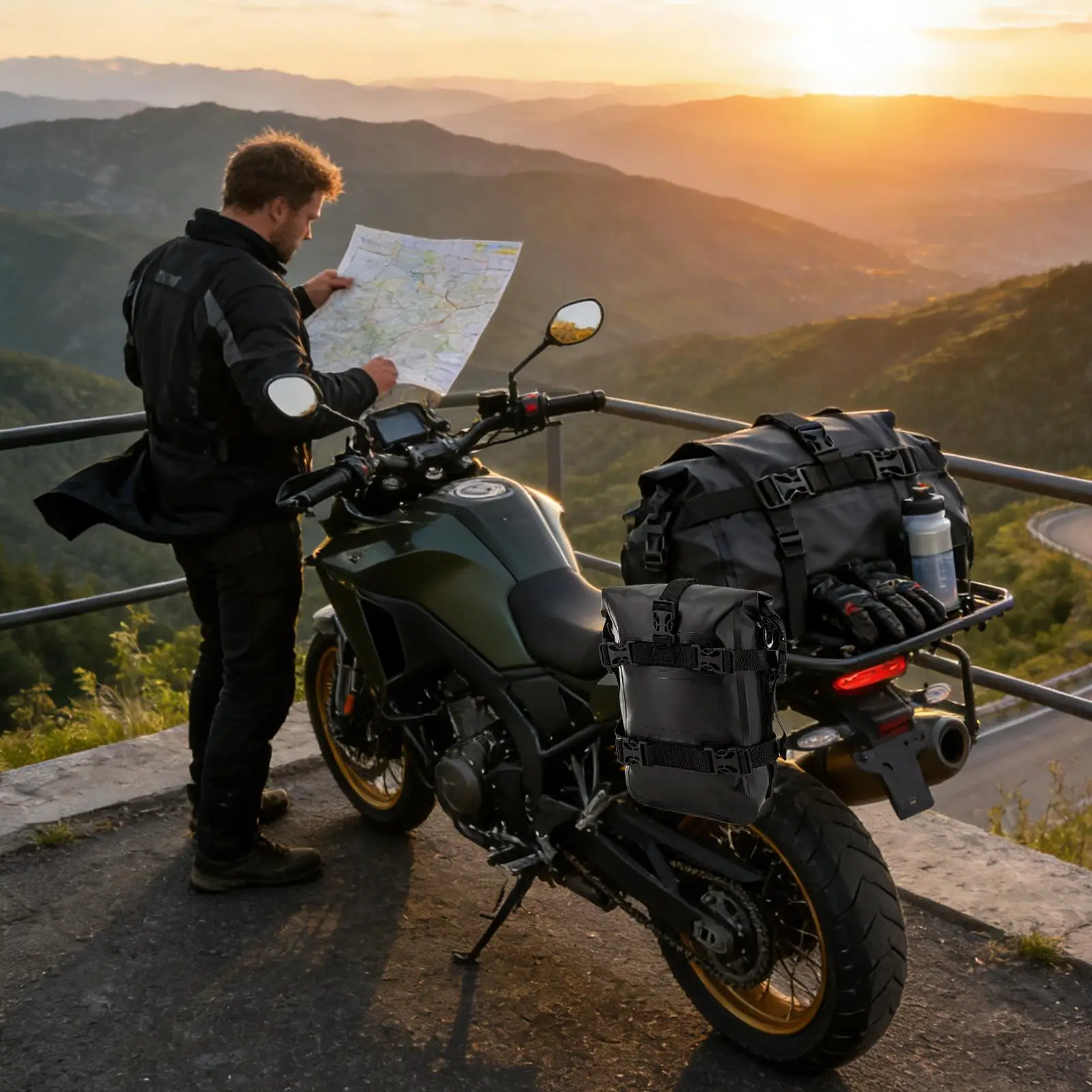 

Motorcycle Tail Bag Large Capacity Motorbike Storage Duffel Motorcycle Panniers Bags For Short Trips Travel Adventures Urban