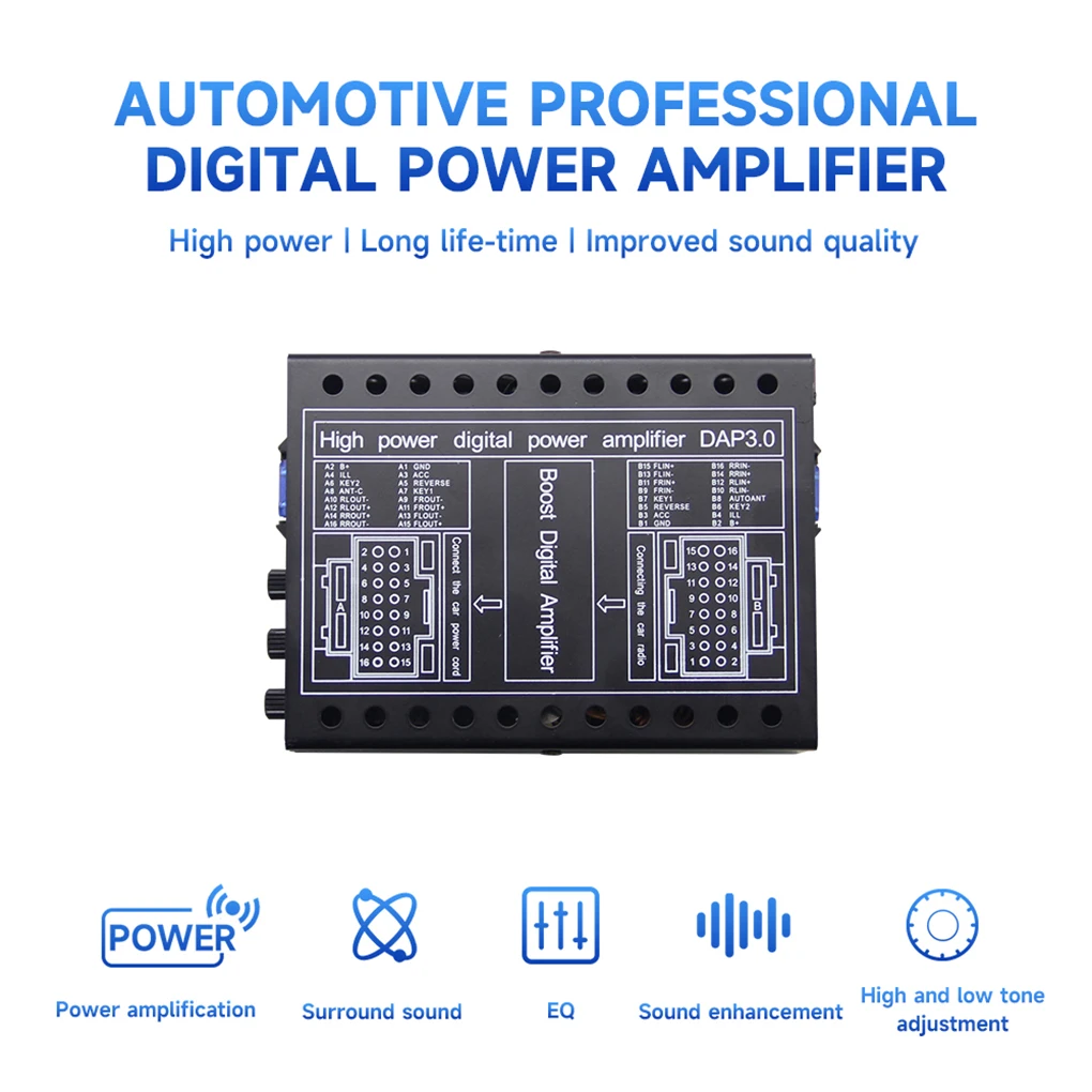 Digital Power Amplifier DAP3.0 For Car-mounted Android Large Screen Machine Sound High-power All-in-one Digital Power Amplifier