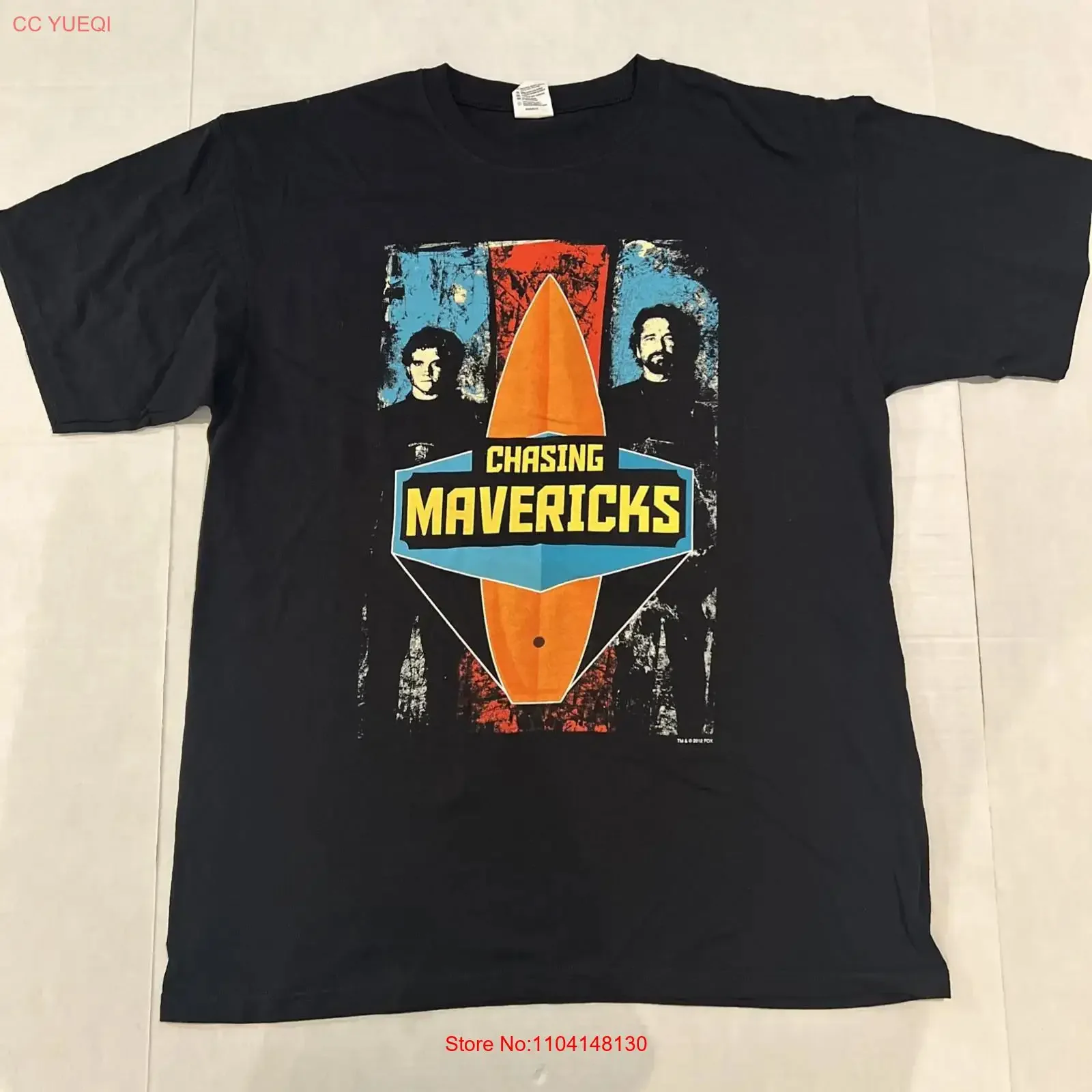 Camiseta promocional de la película Chasing Mavericks Surfing, talla grande, de Gerard Butler, estilo vintage, lavada, ropa de diseñador, transpirable