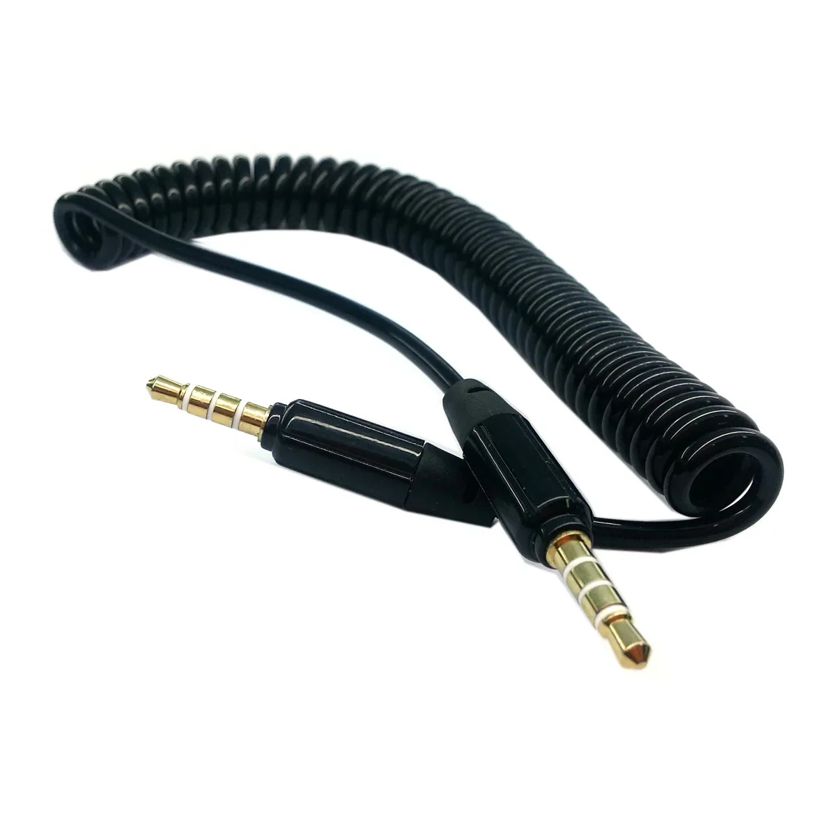 Cable de resorte auxiliar estéreo de audio con conector M/M macho a macho de 3,5 mm de 3 pies, 1 m para iPod MP3