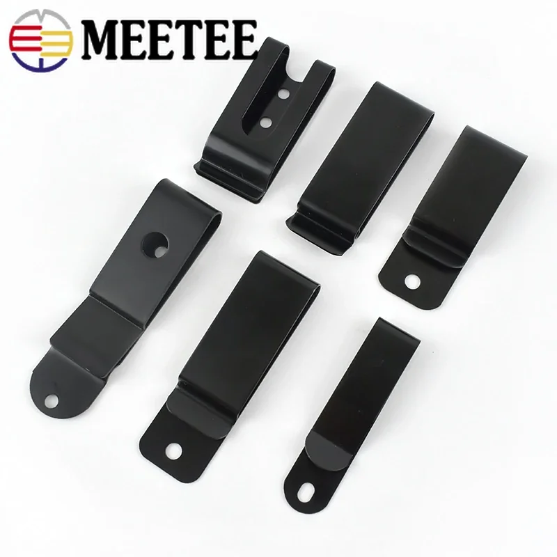 Meetee 5/10Pcs 56-84mm Metal Spring Buckles Wallet Key Clip Hook Black Belt Holster Clip Clasp With Screw DIY Sewing Accessories