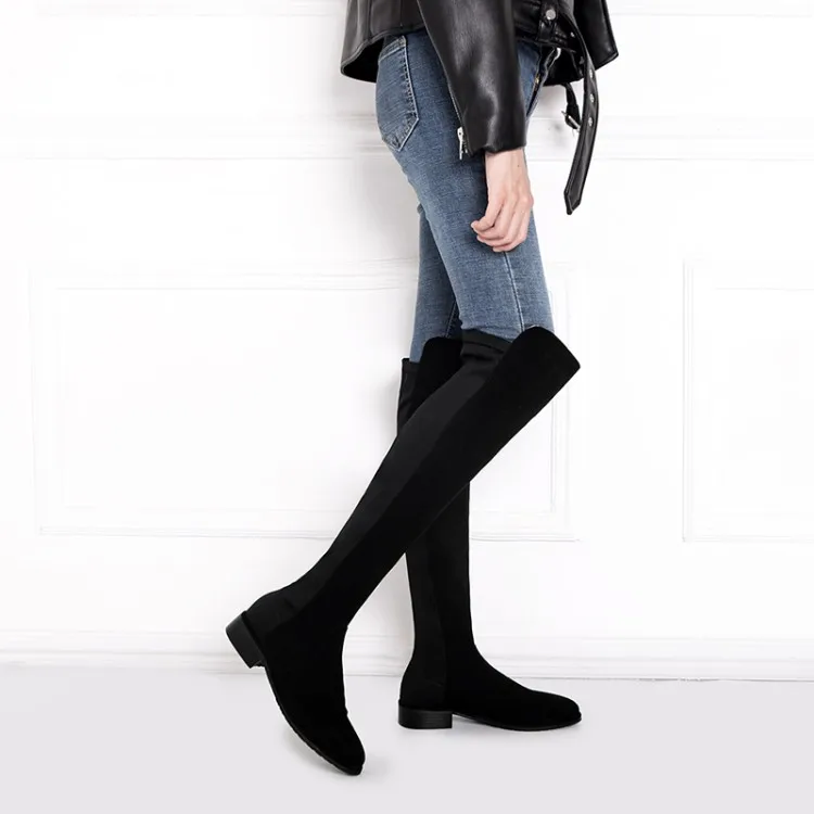 Oversize Large size Big size womens fashion boots Round toe Thick Heel Comfortable Light Weight Fashion trend