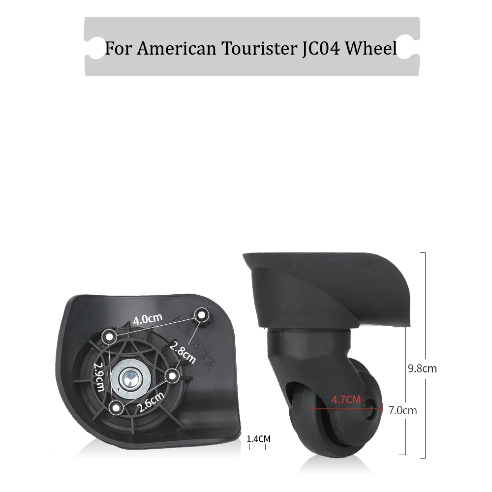 For American Tourister JC04 Universal Wheel Black Replacement Suitcase Rotating Silent Smooth Shock Absorbing Accessories Wheels