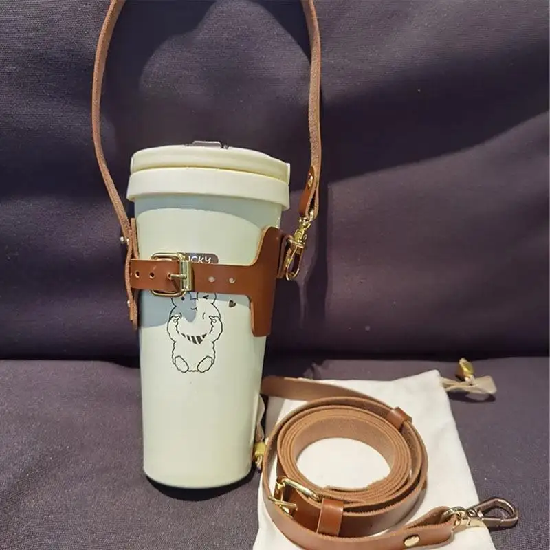 Capa Ajustável de Aço Inoxidável Isolada para Caneca, Capa para Copo Borabora com Canudo Transfronteiriço, Acessórios para Bebidas Slingshot