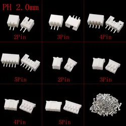 50/100Pcs Pitch 2.0mm JST Plastic Housing Plug Socket PH2.0 2Pin 3Pin 4Pin 5 Pin Shell Terminal Male Female Pin Header Connector