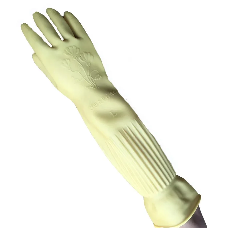 Long Anti-reflux Rubber Household Gloves Anti-slip Wear-resistant Kitchen Cleaning Laundry Car Wash Gloves Gardening Gloves