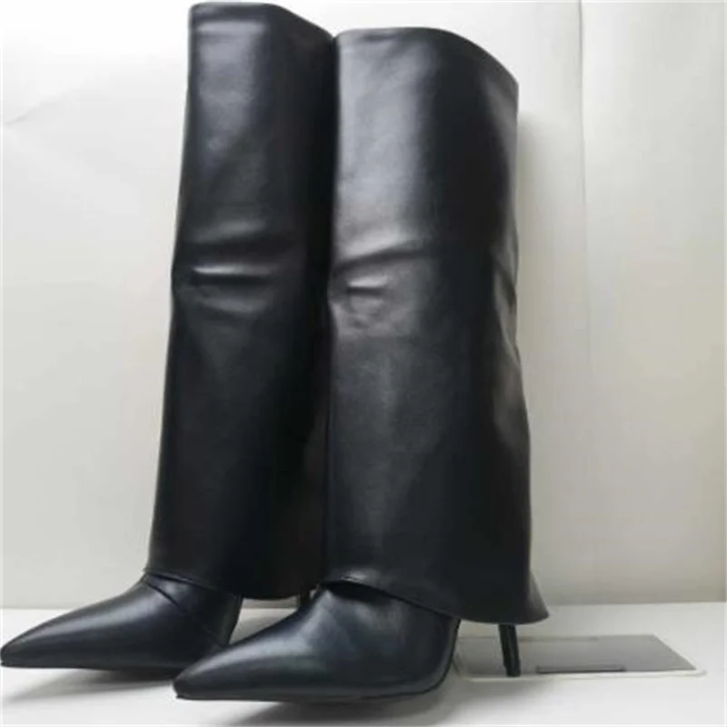 

Женские ботинки на высоком каблуке, с острым носком