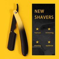 Manual Eyebrow Shaving Razor Folding Straight Beard Trimming Razor Fits Single Edge Blade Barber Hair Shaving Tools For Women