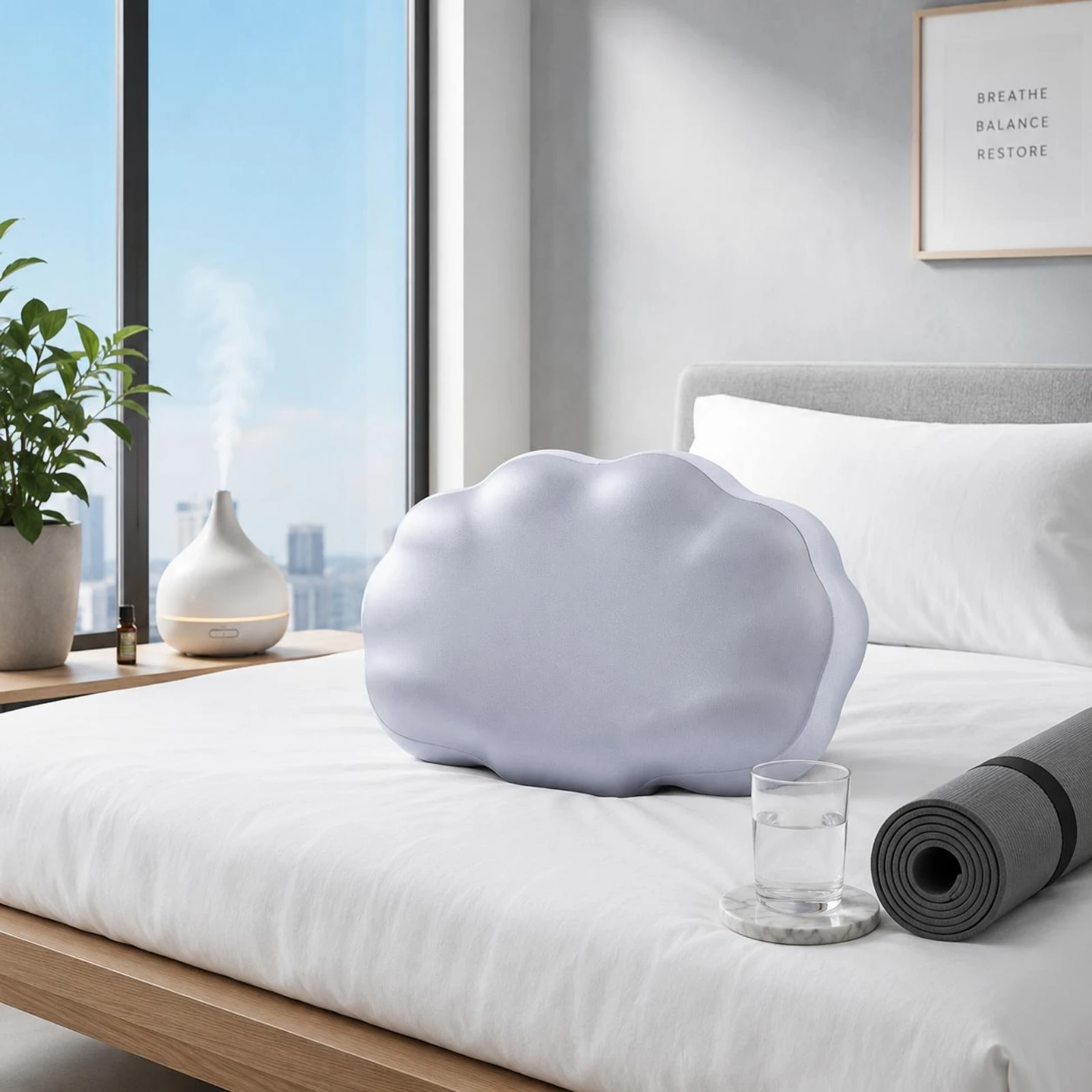 Contoured Pillow Breathable Memory Foam Pillow Sleep Item Soft Feel Textile Covered for Sleeping
