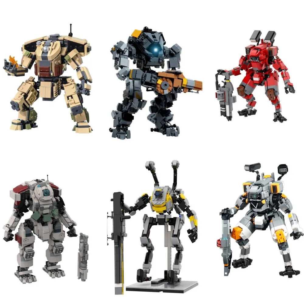 MOC Ionic Titan Gmae Titanfallss Tone-Class Titan Mecha wojownicy klocki gra Scorch Titan cegły zabawki chłopiec prezent urodzinowy