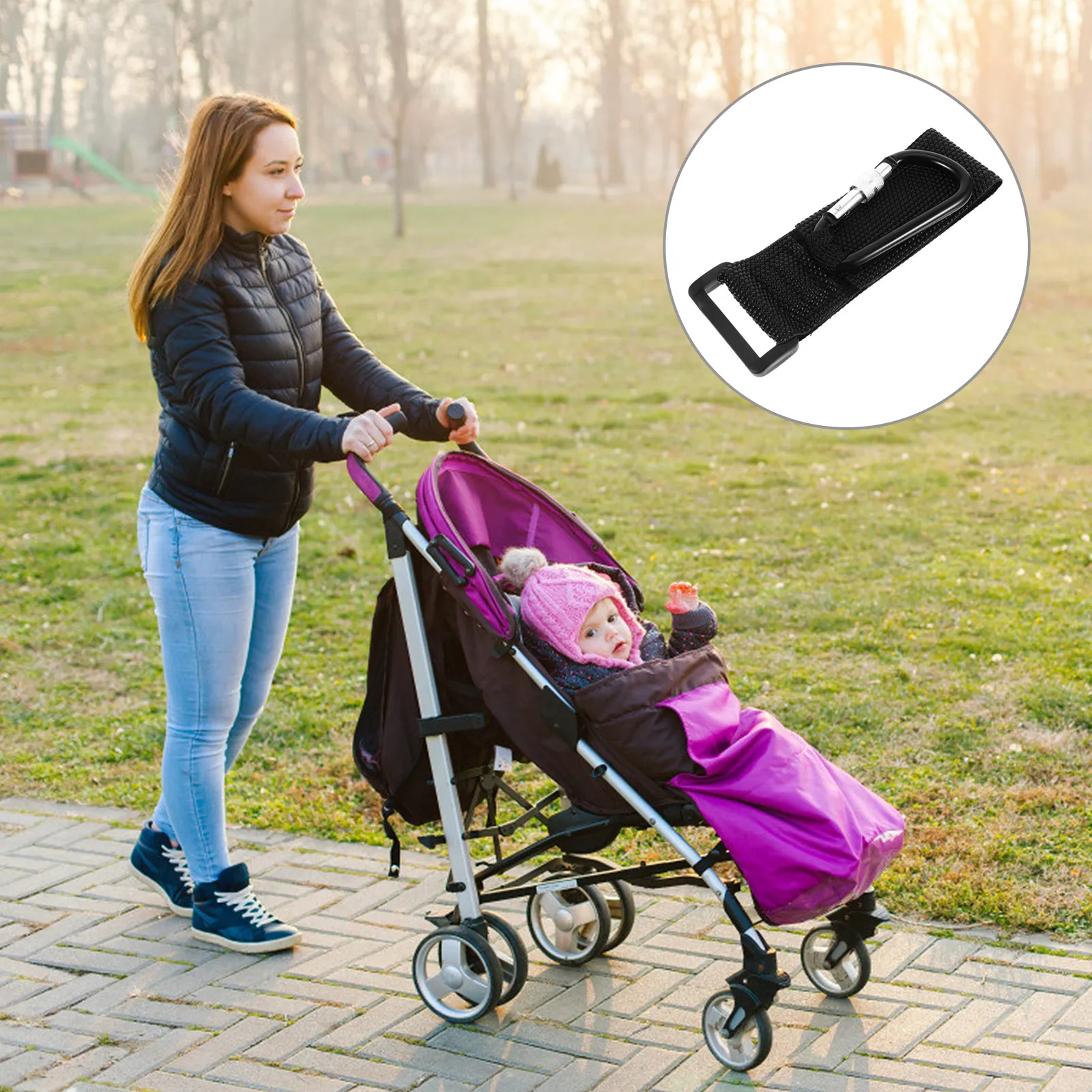 

2Pcs Large Stroller Hook Anti-Slip Design Aluminum Alloy Clip for Prams Bicycles Wheelchairs Bag Carrier Convenient Tool
