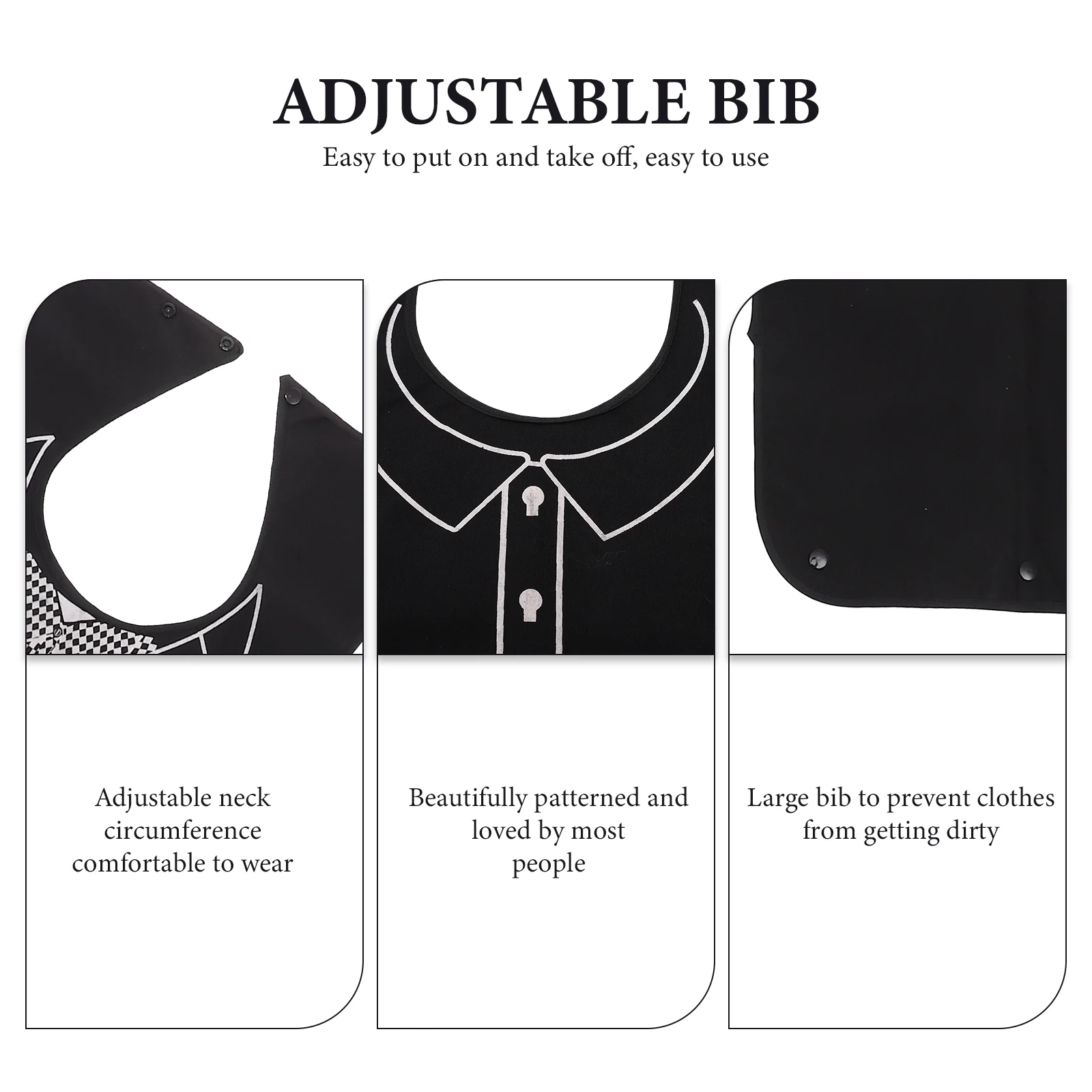

3pcs Waterproof Adjustable Bibs Reusable Washable Adult Senior Bib Large Neck To Leg Bib Funny Printed Easy Clean Stain