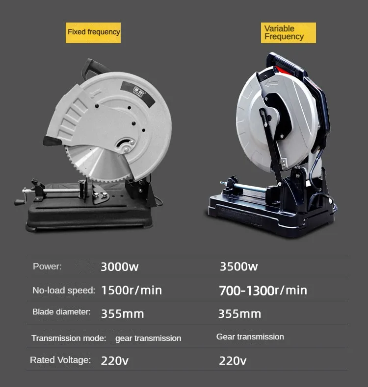 14 inch 355mm Industrial Electric Circular Saw for Solid Wood Metal Steel Pipe Cutter Cold Cutting Machine