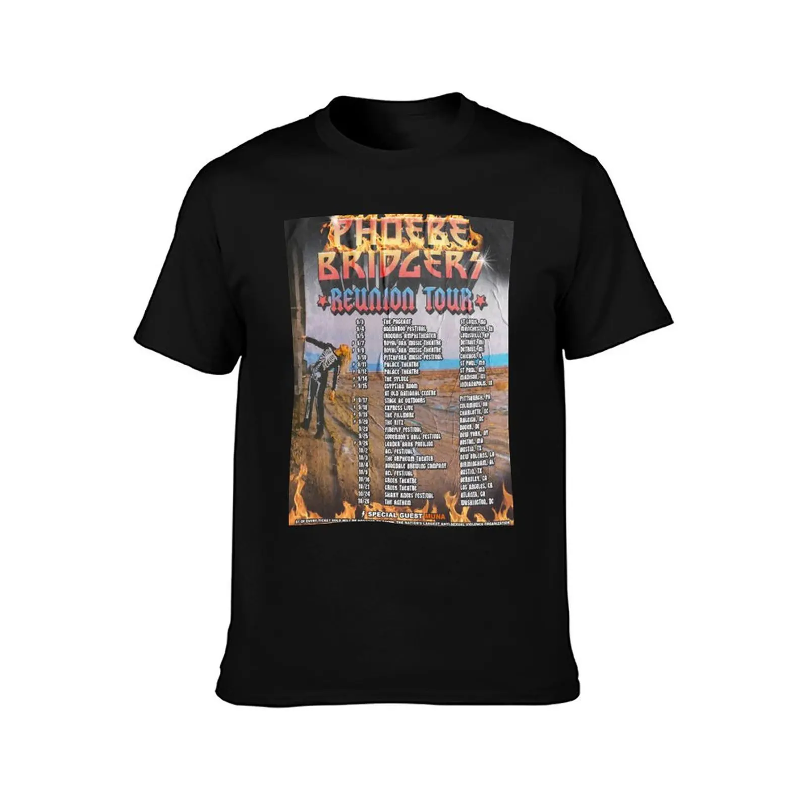 Phoebe Bridgers Reunion Tour T-Shirt Active Sports Short Sleeve Cotton Shirt T-Shirt