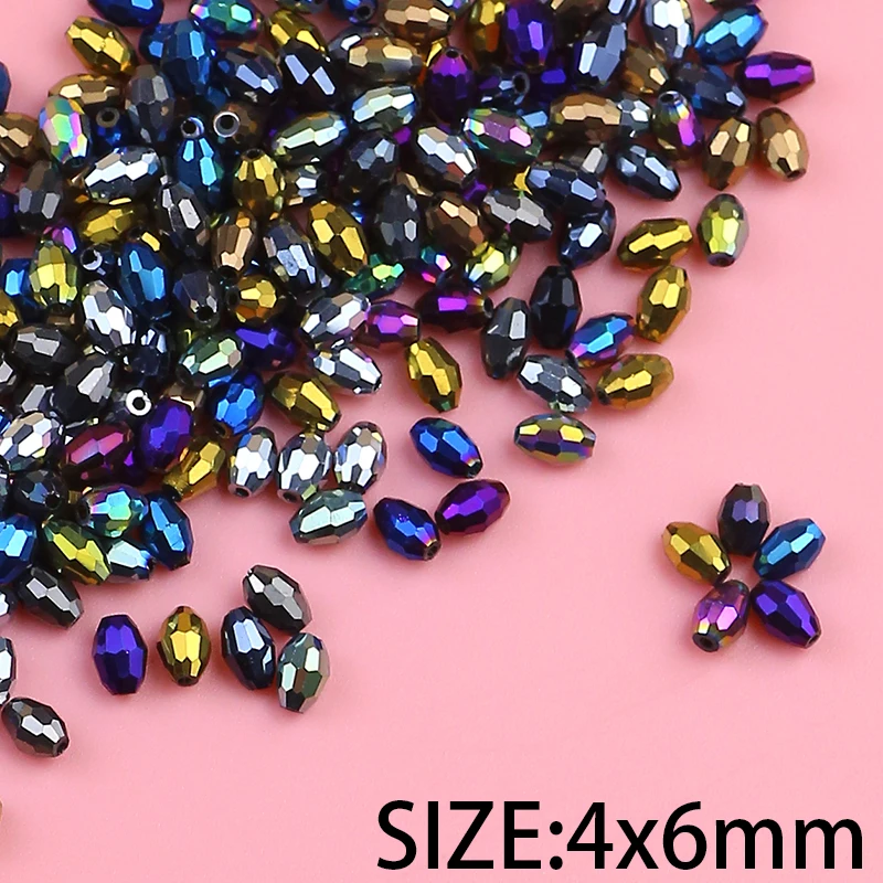 Exquisite Austrian oval mixed color crystal beads 4x6mm/100pcs crystal beads DIY jewelry bracelet necklace