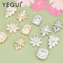 YEGUI MB97,jewelry accessories,18k gold rhodium plated,nickel free,copper,zircons,jewelry making findings,diy pendants,4 pcs/lot