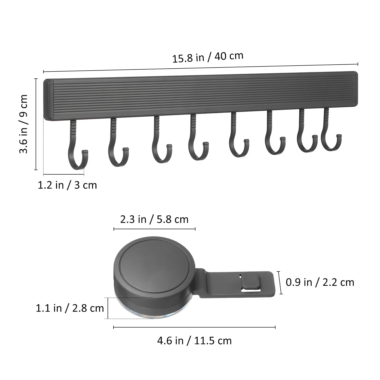 Kitchen Suction Cup Hook Heavy Duty Wall Mounted Rack 8 Hooks Organizer Storage Hanger Towel Pan Utensil Holder