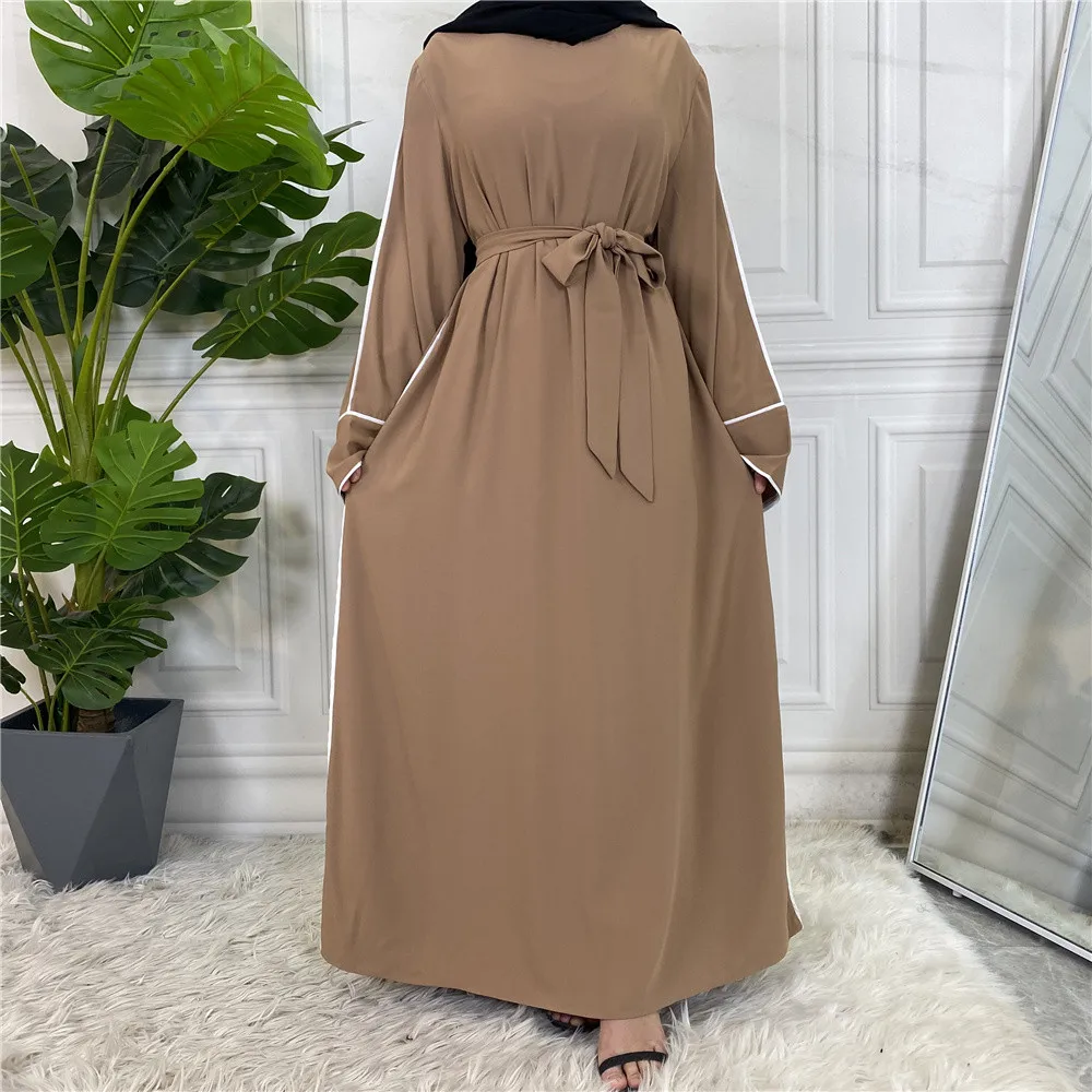 

Eid Ramadan Muslim Women Long Dress Islamic Abaya Arab Solid Long Sleeve Middle East Dubai Kaftan Maxi Robe Turkish Malaysia