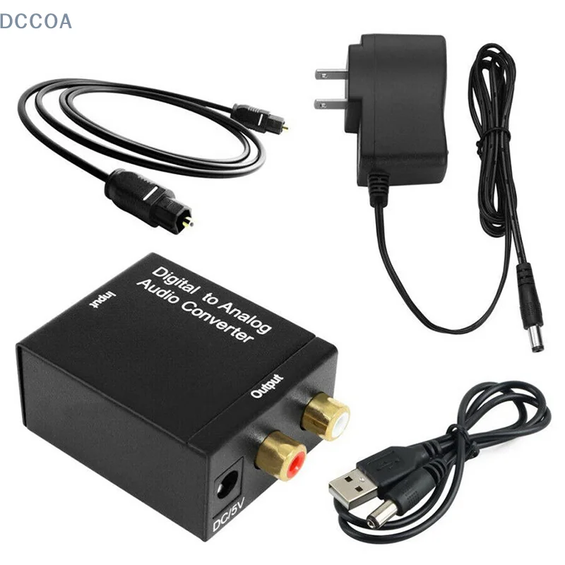 Optical  Toslink Digital to Analog Audio Converter Adapter RCA L/R