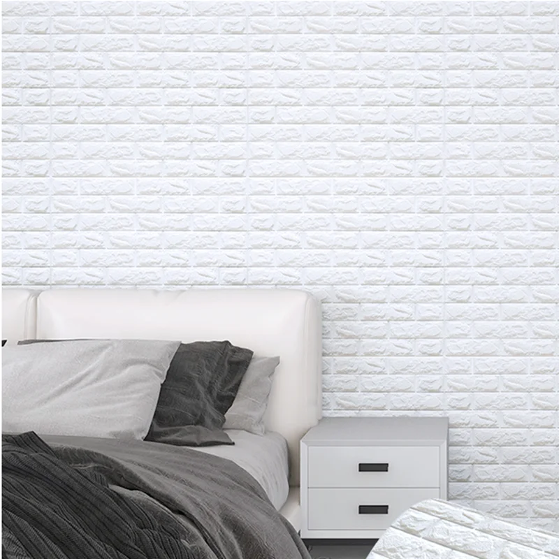 PVC Foam Self-adhesive Wall Stickers 3D Retro Brick Pattern Wallpaper Ceiling Stickers Living Room Bedroom Home Decoration 2023