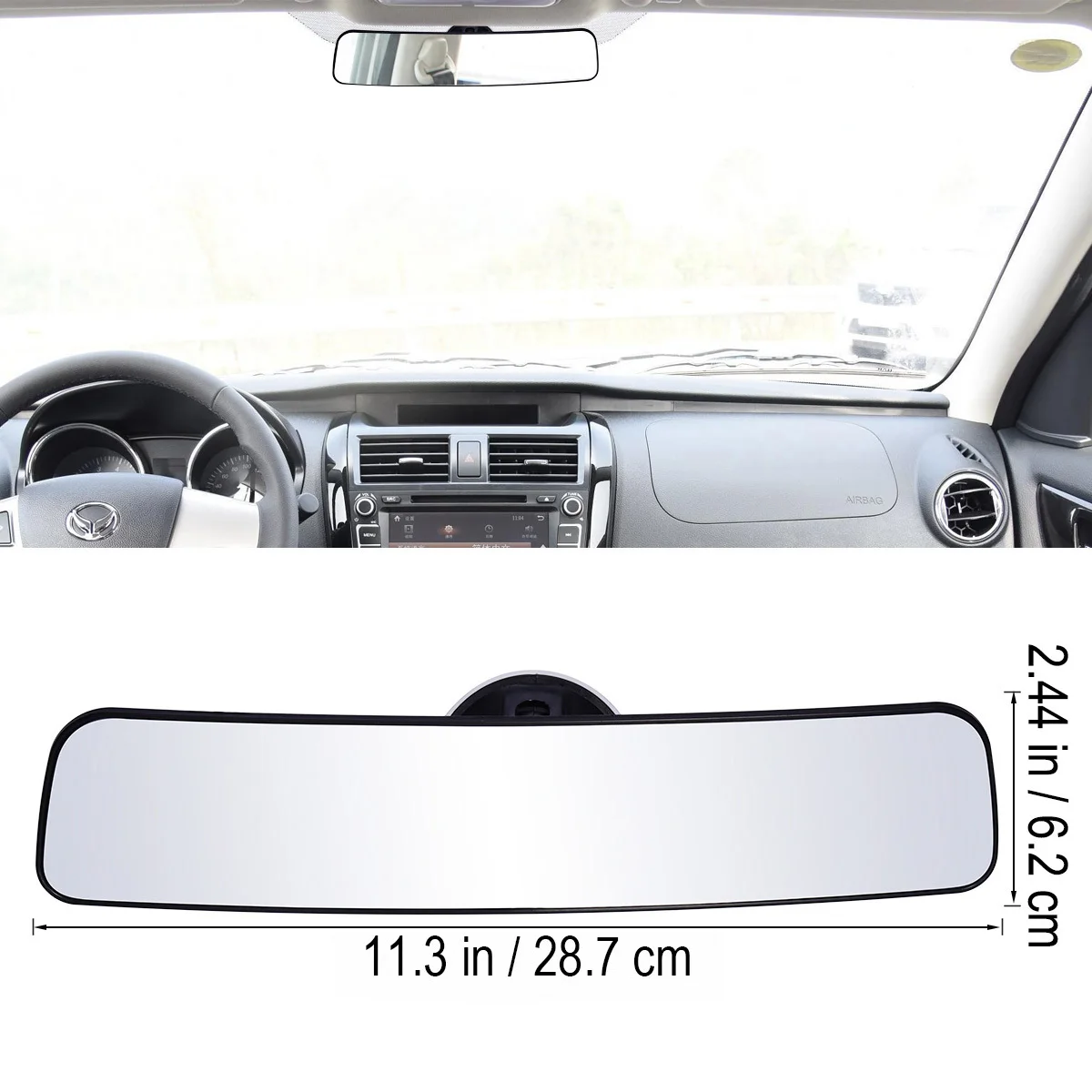 Panoramic Rear View Mirror for Vehicles Wide Angle Design Reduces Blind Spots Panoramic Mirror