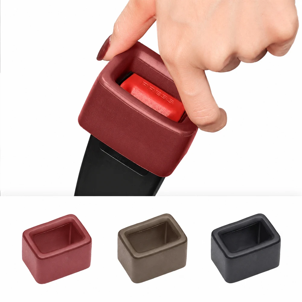 1PC Anti-Collision Flexible Seatbelt Buckle Sleeve Upright Position Retaining Auto Seatbelt Plug Protector Car Interior Guard