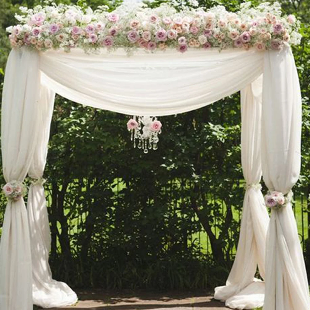 qp-Heavy Duty Wedding Backdrop Stage Stand, Outdoor Canopy Tent, Chuppah, 4 Post, 10ft x 10ft-