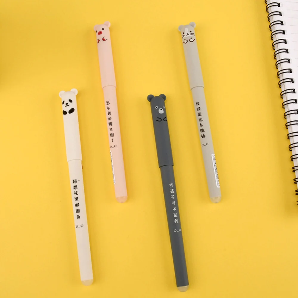 4/50 Stück/Set Kawaii Schwein Bär Katze Maus lösch bar Gel Stift Schule Bürobedarf Briefpapier Geschenk 0,35mm blau schwarz Tinte – Detail 4