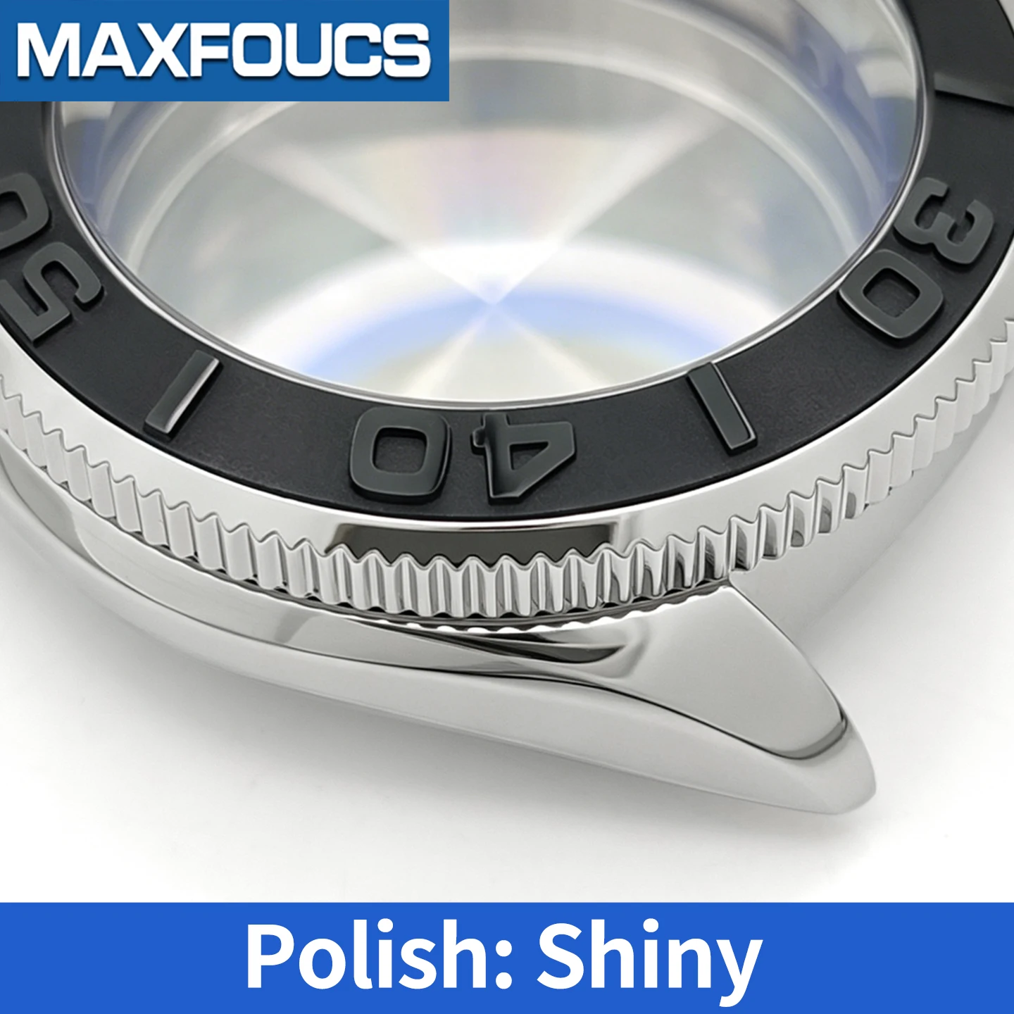 MM300 SKX 3.8 Uhrengehäuse-Set, silberfarben, poliert, passend für NH35/NH36/NH34 MOD-Uhrengehäuse, Teile, Saphirglas-Einsatz, Krone, individuell – Detail 6