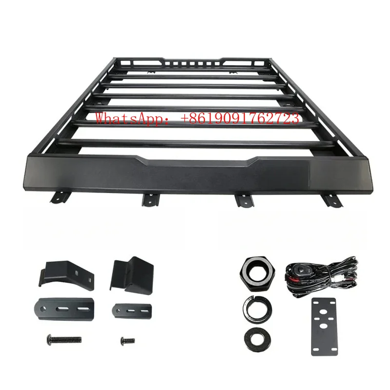 

Багажник на крышу из алюминиевого сплава для бездорожья с LED-фарой, металлическая корзина для грузов