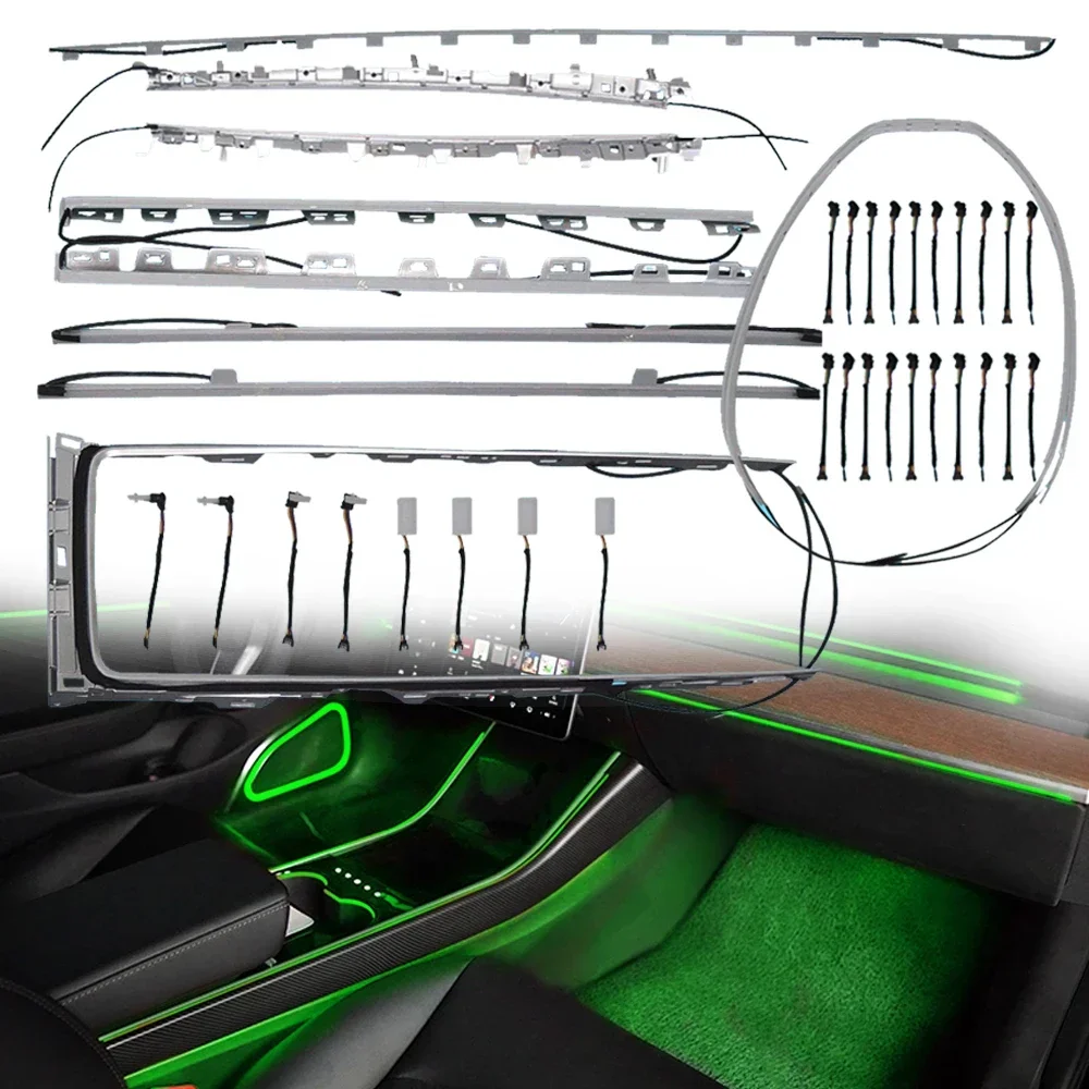 

Decorate Shadow Active Ambient Light For Tesla Model 3 Model Y 2021 2022 Cup Control Interior LED Lamp Center Pillar Horn Cover