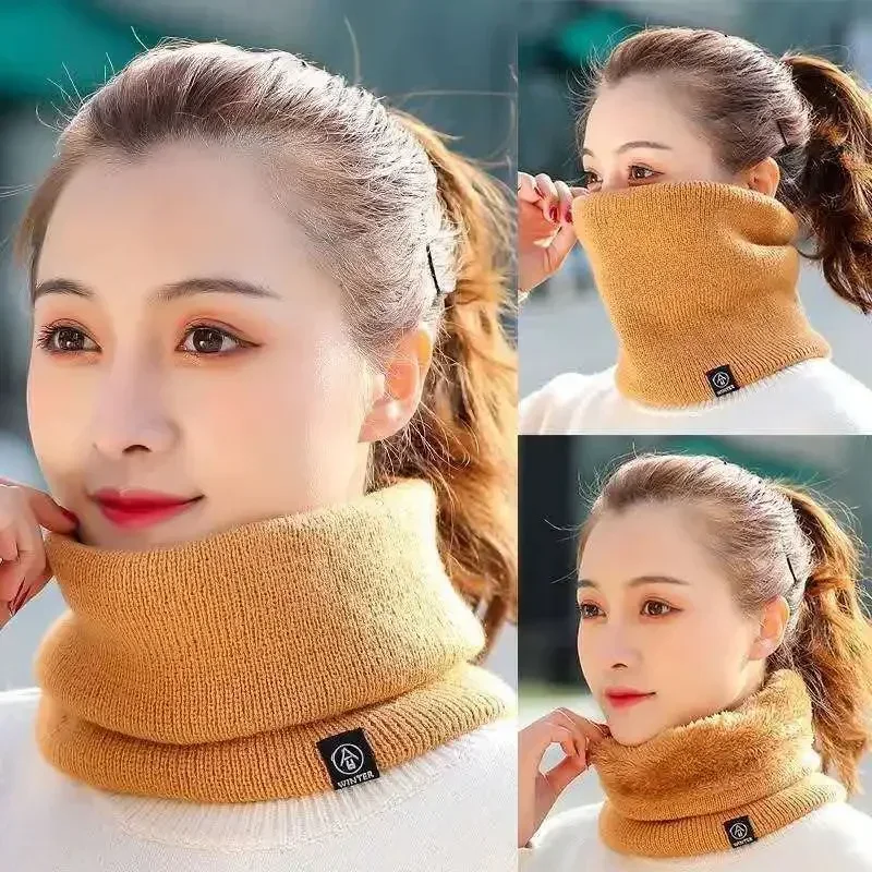 Fashion Soft Knitted Neck Warmer Sport Scarf Women Men Face Cover Winter Skating Running Warm Scarves Thick Cold-proof Collar