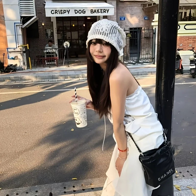 Three-Dimensional Lace Flower Headscarf for Women, New Spring/Summer Breathable Style That Makes the Face Look Smaller, Hollow-Out Design, Large Head Circumference, Korean Style