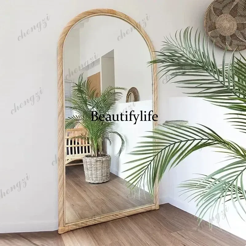 D8000   Oval Standing Mirrors Full Body Small Nordic Princess Design Decorative Mirrors Bedroom Wall Dekoracyjne Lustra Home Dec