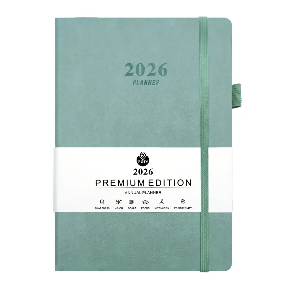 English 2026 Schedule Planner Notepad 12 Months Wear-resistant A5 Agenda Planning Notebook Simple Portable Office Work Planner