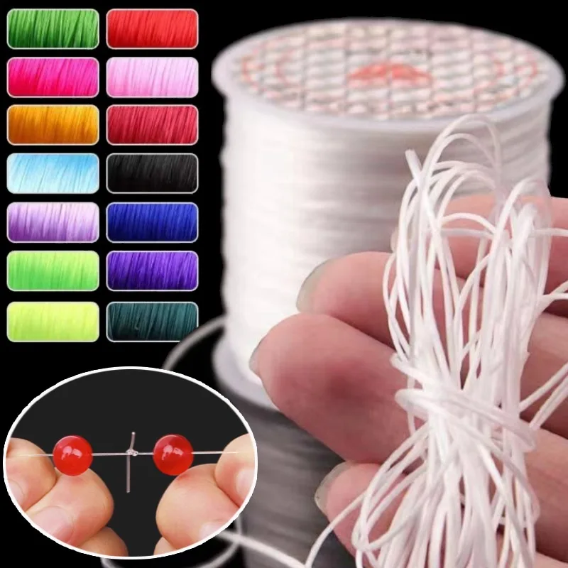 100M/Roll Strong Elastic Crystal Beading Cord 1mm for Bracelets Stretch Thread String Necklace DIY Jewelry Making Cords Line