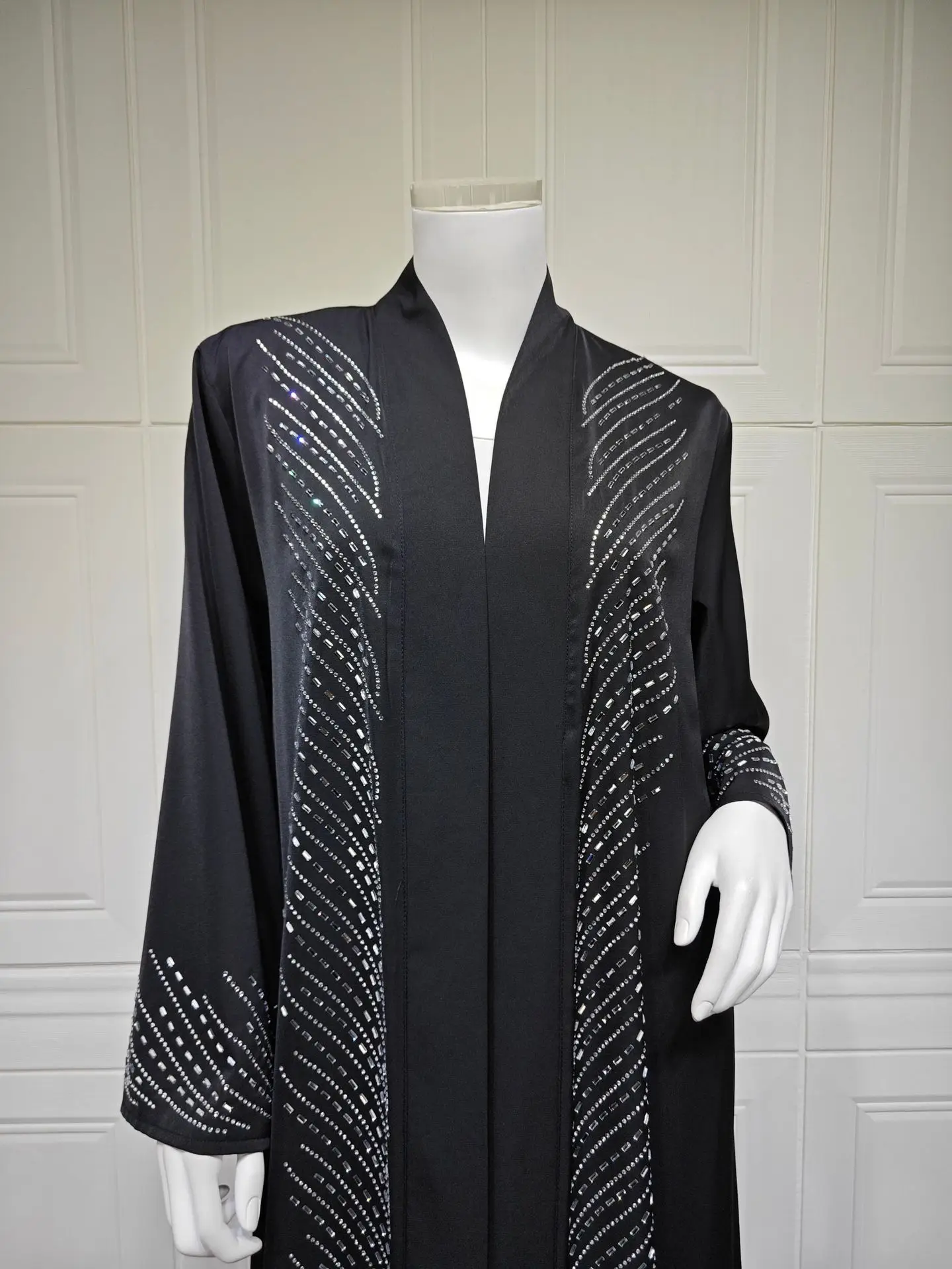 Dubai Abbayas diamantes Kimono abierto Abaya mujeres musulmanas vestido Ramadán Jalabiya caftán marroquí bata femenina Trukey ropa islámica