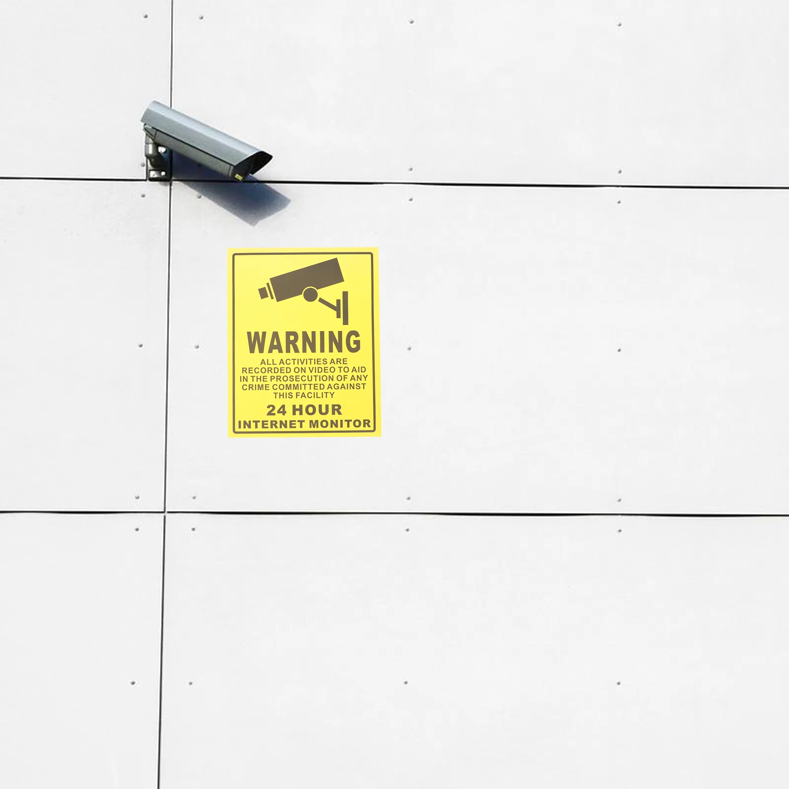 

5 Pcs Warning Sticker Sign CCTV Camera Employees Only 24h Decal Security Video Monitored Stickers The