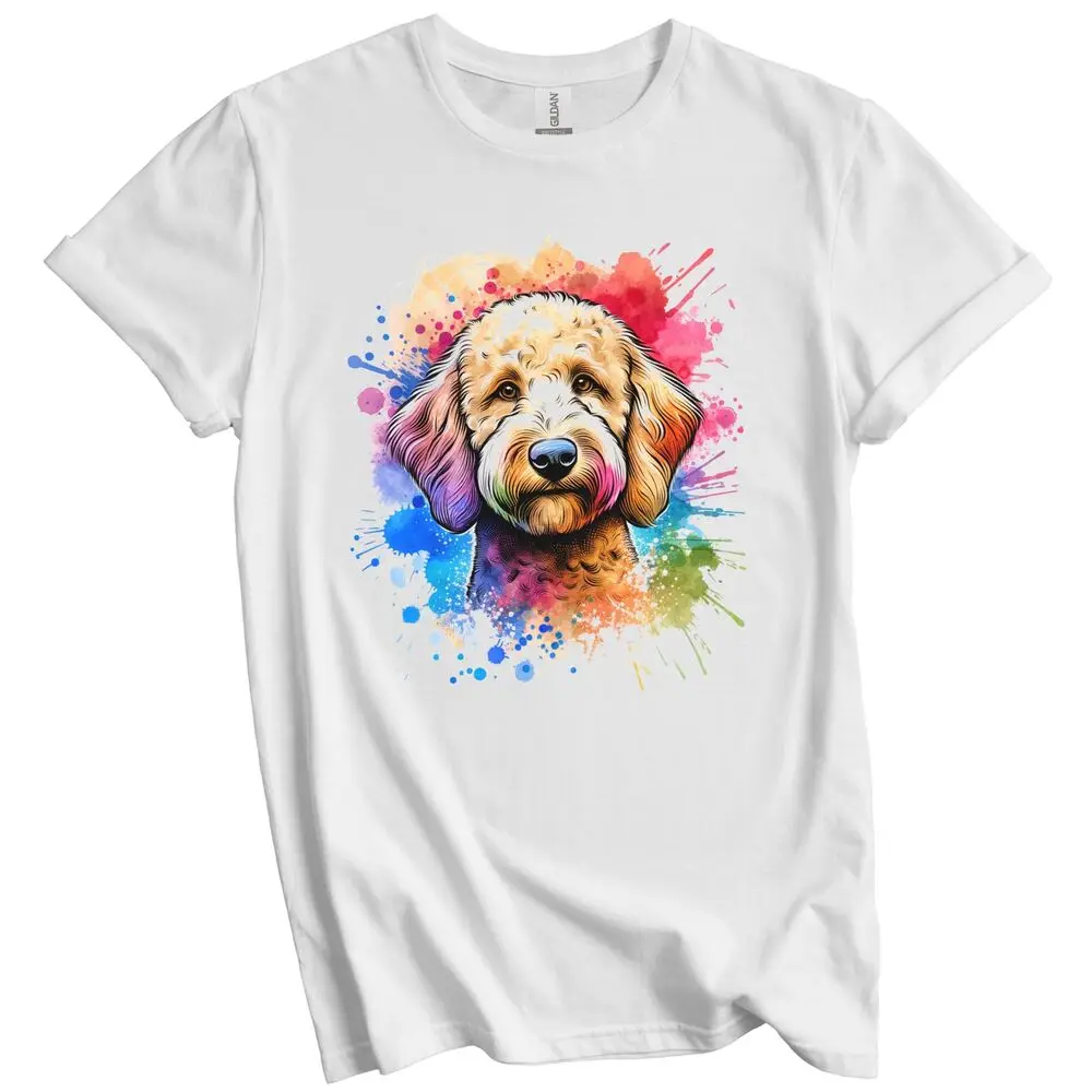 Labradoodle Rainbow Watercolor Portrait Dog Lover T-Shirt -  GiftAnime Pattern Y2KY2K High quality brand