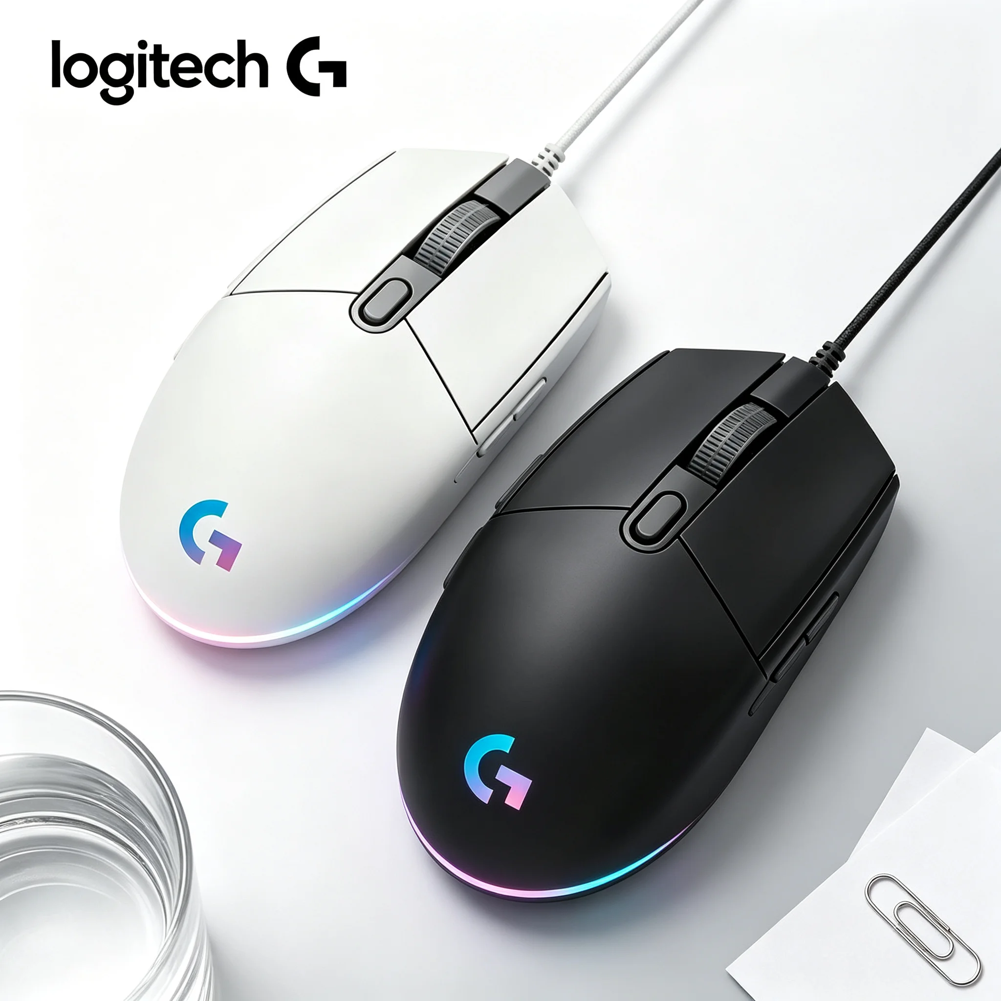 Logitech G102 RGB USB Wired Gaming Mouse Wear‑Proof Outer Shell For LOL CS2 PUBG Valorant Game And Home‑Office Scenarios