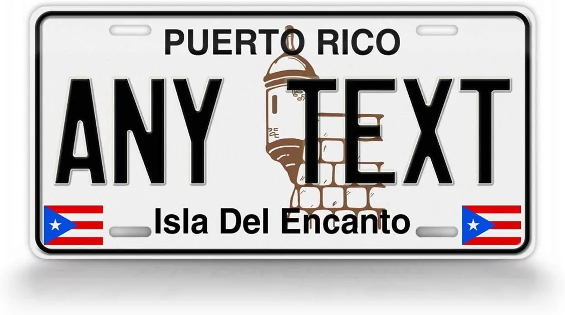 SignsAndTagsOnline Personalized Puerto Rico Classic License Plate PR Replica Custom Text Isla Del Encanto Auto Tag