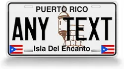 SignsAndTagsOnline Personalized Puerto Rico Classic License Plate PR Replica Custom Text Isla Del Encanto Auto Tag